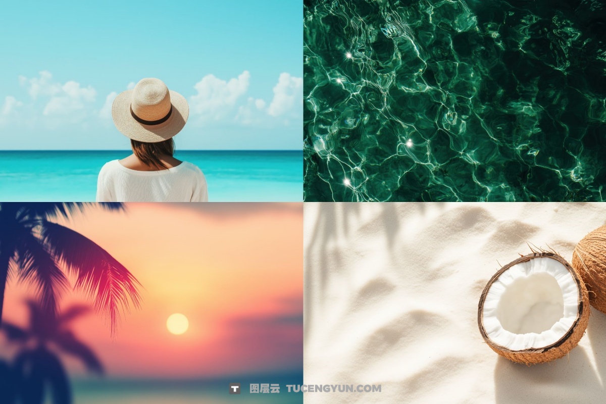 100个经典热带夏季黄昏文艺海滩热带植物水果海面JPG+MP4背景素材 Tropical Vibes（13228）