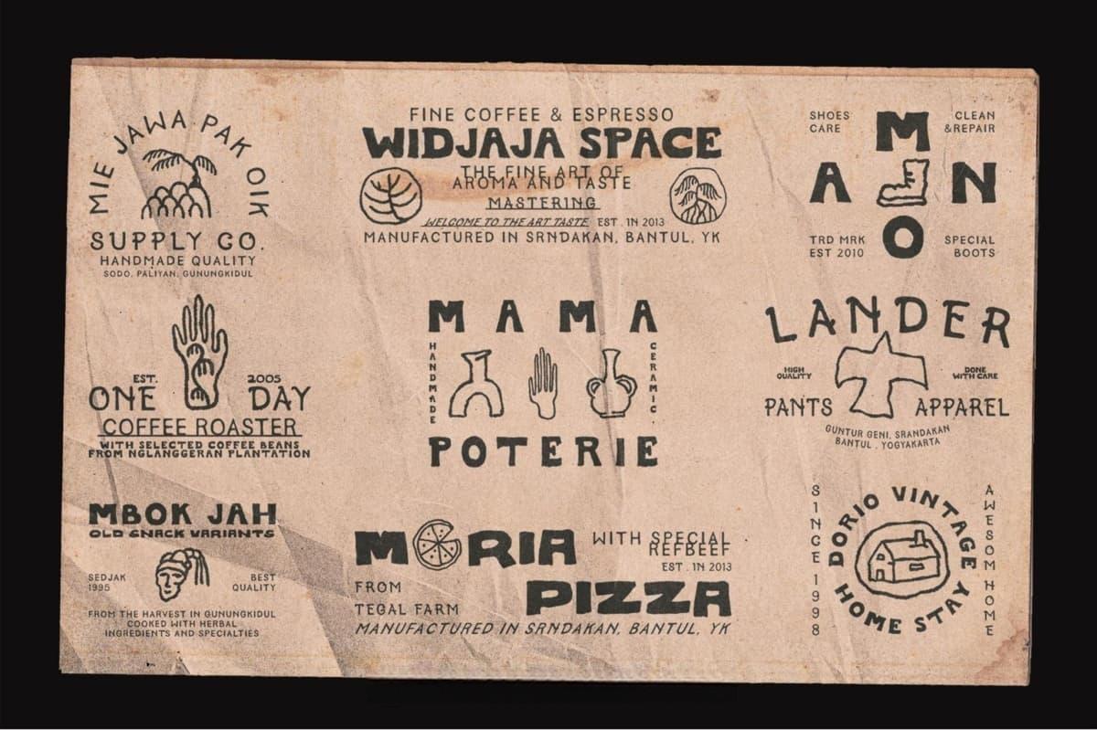 英文字体：复古松散厚实自然真实笔迹墨迹手写pop涂鸦艺术英文logo装饰字体 Sanolia Hand-Drawn Typeface（13302）