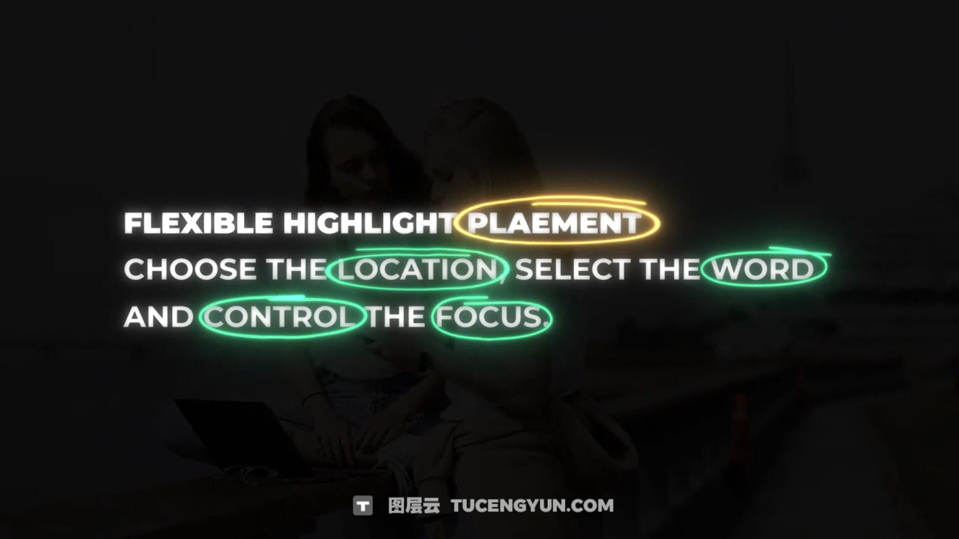 达芬奇预设：创意文本高亮发光画圈划线标注突出显示动画预设 Text Highlight Generator（13395）