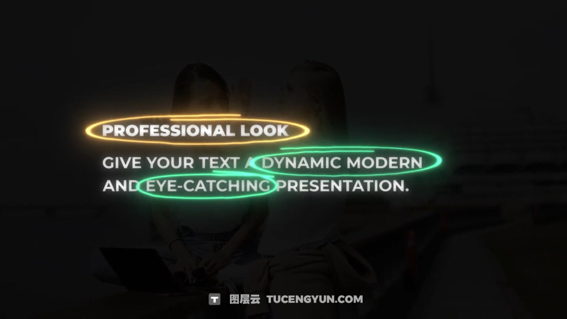 达芬奇预设：创意文本高亮发光画圈划线标注突出显示动画预设 Text Highlight Generator（13395）