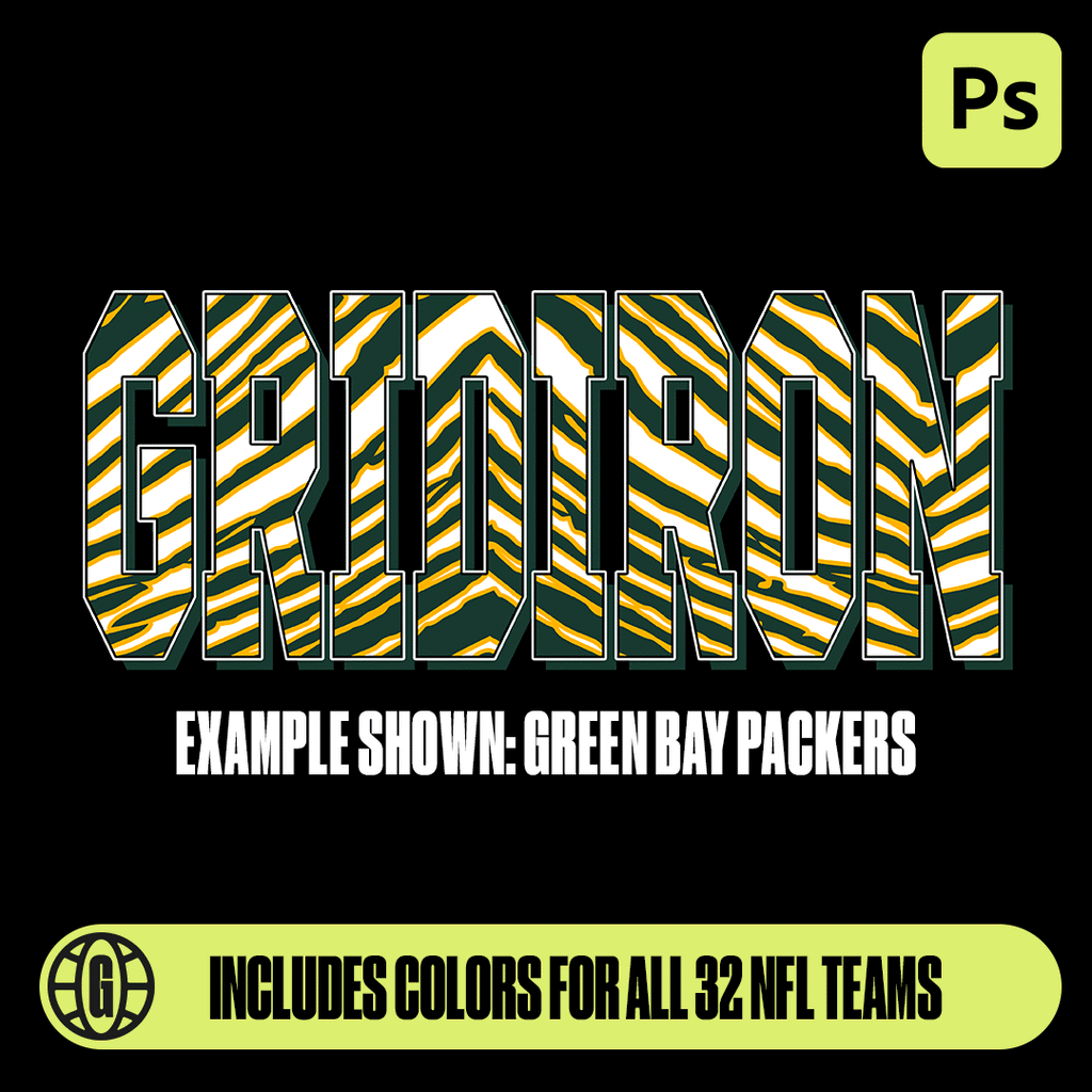 160款3D立体复古球衣印花文本标题PS样式预设设计套装 Gridiron Glory Text Styles Pack (Vol. 1) – GFXWRLD（13587）