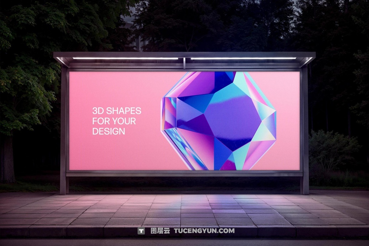 30款3D全息镀铬宝石水晶PNG免扣插画图片设计元素 Crystals Collection – 3D Objects Set（13231）