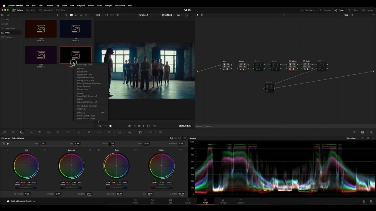FilmVision Pro 1.1 全新热门柯达、富士商业电影级胶片模拟色彩分级达芬奇调色节点+LUT调色预设+中文字幕视频教程（13615）