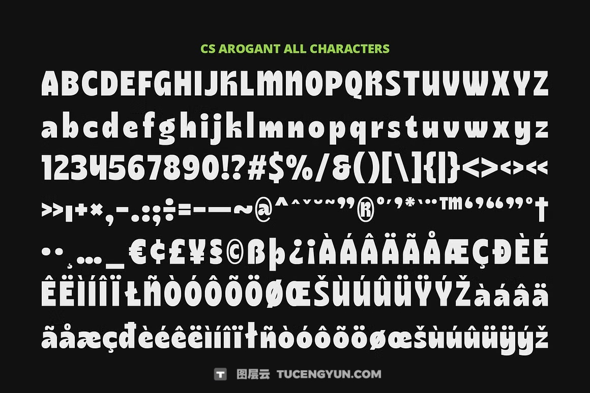 英文字体：复古趣味圆润粗体logo标题排版无衬线字体 CS Arogant – Bold Font（13438）