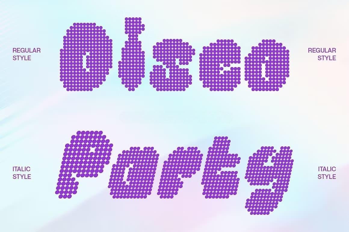英文字体：复古Y2K像素艺术趣味时髦俏皮海报插画设计字体 Calley Disco（13299）