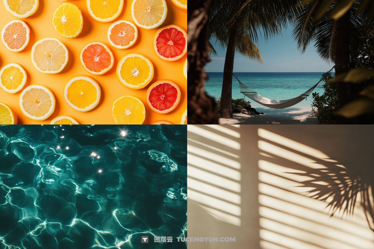 100个经典热带夏季黄昏文艺海滩热带植物水果海面JPG+MP4背景素材 Tropical Vibes（13228）