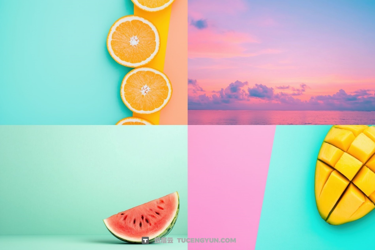 100个经典热带夏季黄昏文艺海滩热带植物水果海面JPG+MP4背景素材 Tropical Vibes（13228）