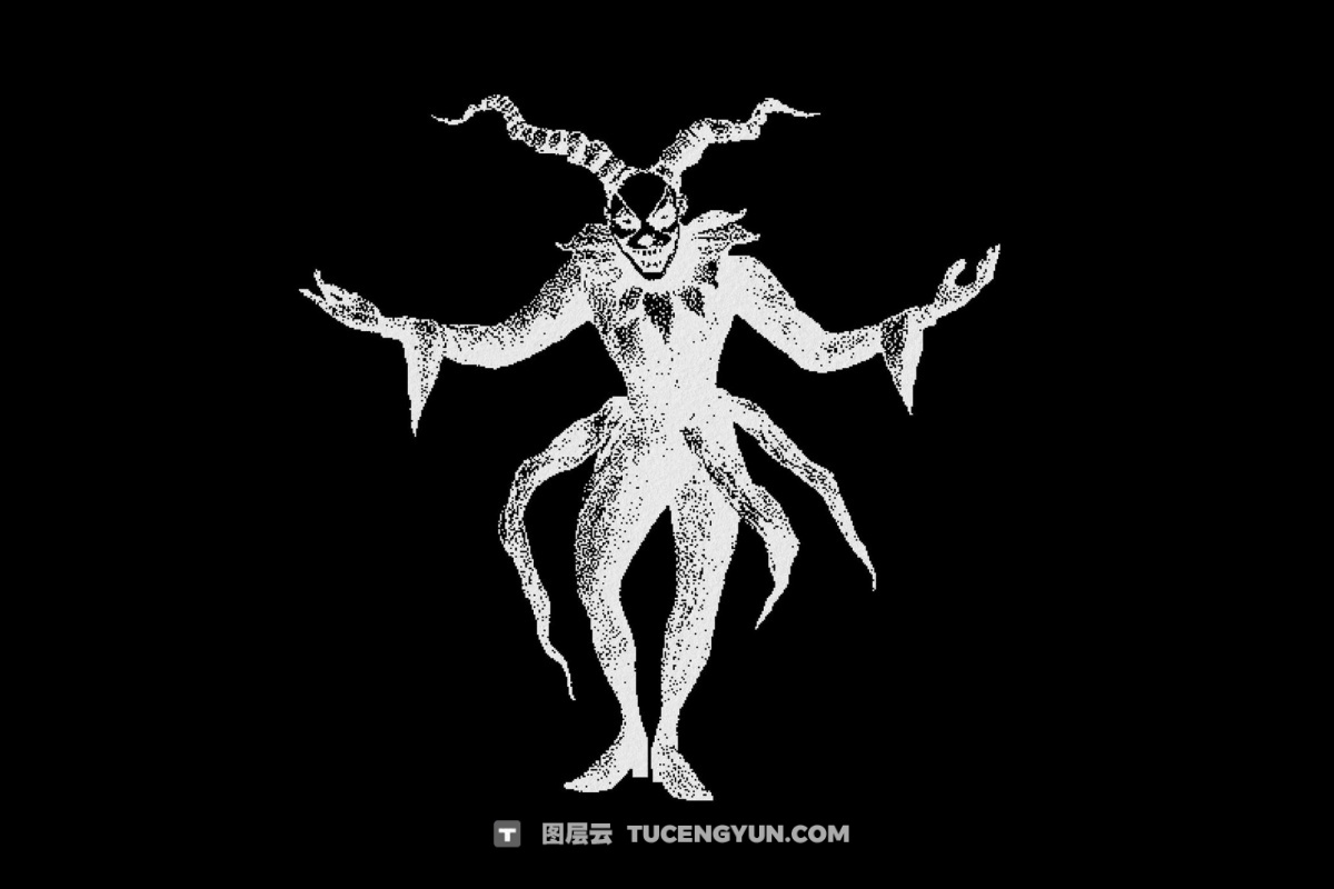120款暗黑仿旧Y2K低保真像素颗粒位图艺术AI矢量插画图形PNG图片设计元素套装 Dark Aesthetic Dithering Graphic Bundle（13257）
