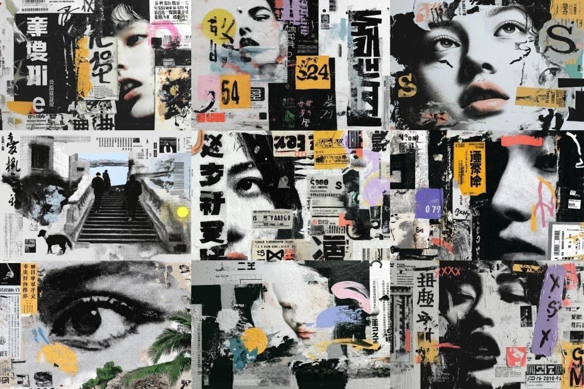 70个永恒日系风格都市现代拼贴艺术美学高分辨率背景PNG素材 70 Aesthetic Japanese Collage Backgrounds（13484）