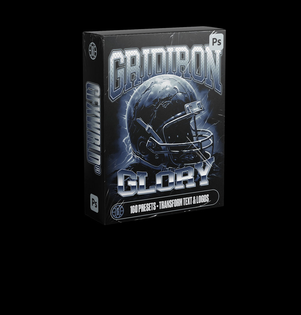160款3D立体复古球衣印花文本标题PS样式预设设计套装 Gridiron Glory Text Styles Pack (Vol. 1) – GFXWRLD（13587）