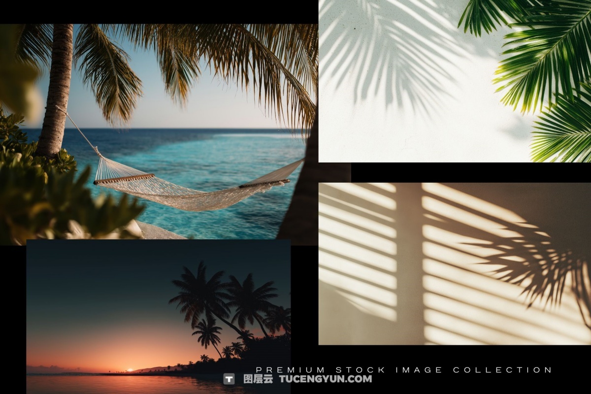 100个经典热带夏季黄昏文艺海滩热带植物水果海面JPG+MP4背景素材 Tropical Vibes（13228）