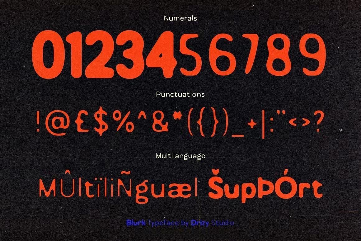 英文字体：创意超现代热熔几何品牌海报封面设计字体 Blurk – Ultra Modern Font（13331）